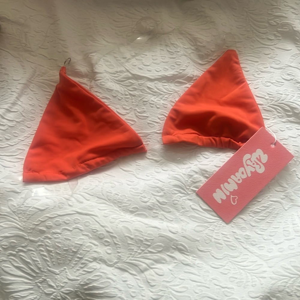 WAYDAMIN bathing suit clear strap top size SMALL